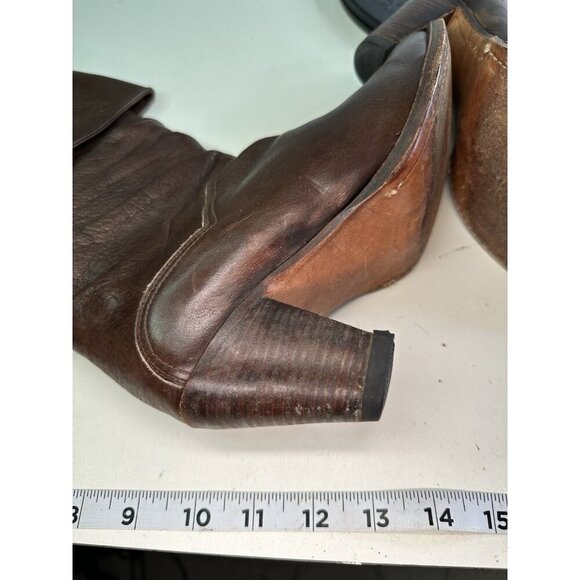 VTG Frye Dorado Slouch Boots Sz 6M 77580 Fold-Over Cuff Brown Leather Women’s - Picture 12 of 12